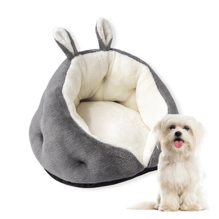 Bunny Ear Design Plush Pet Bed – Soft, Cozy, and Stylish for Cats & Small Dogs - Yappyboo