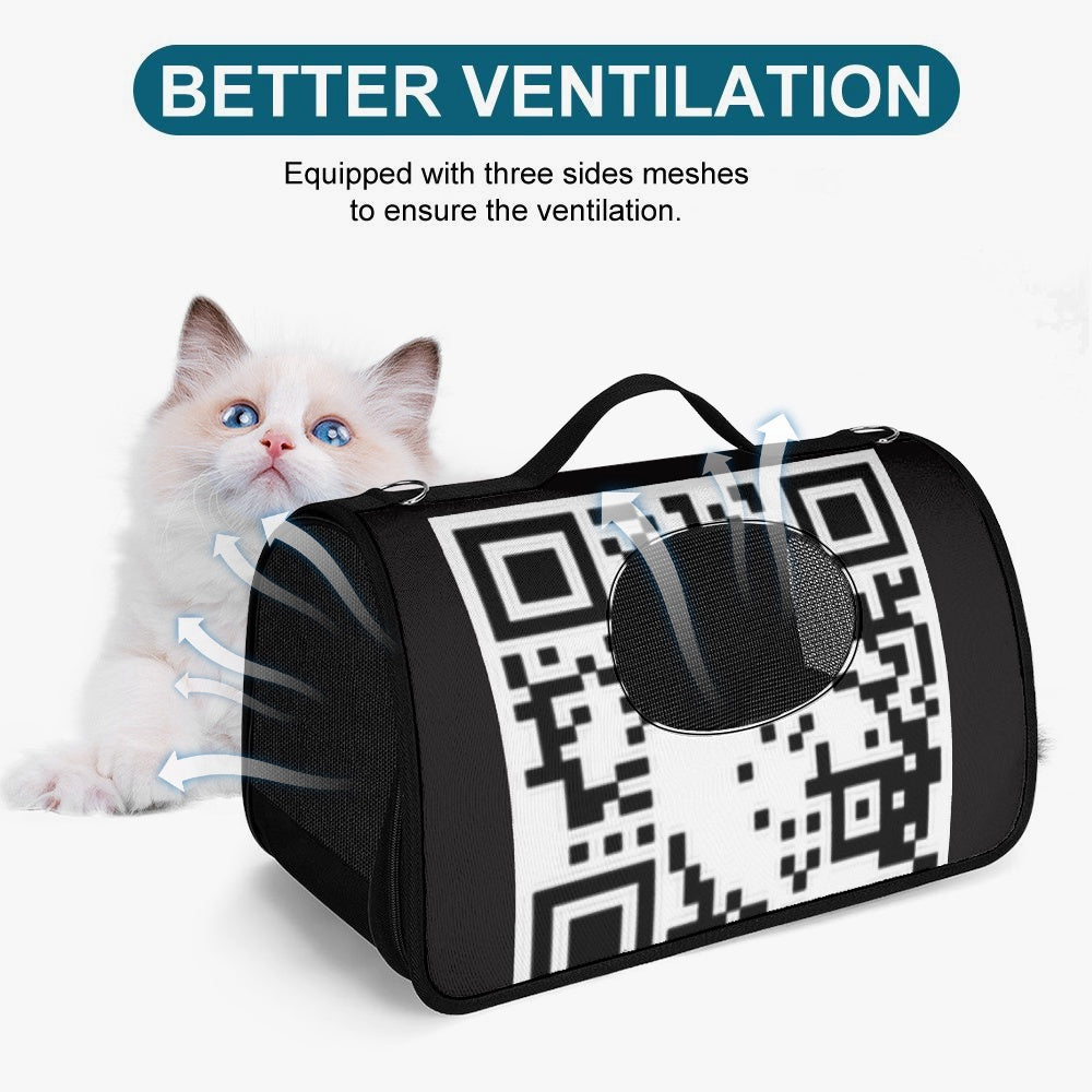 Pet Carrier Bag QR Code – Stylish and Functional Travel Companion