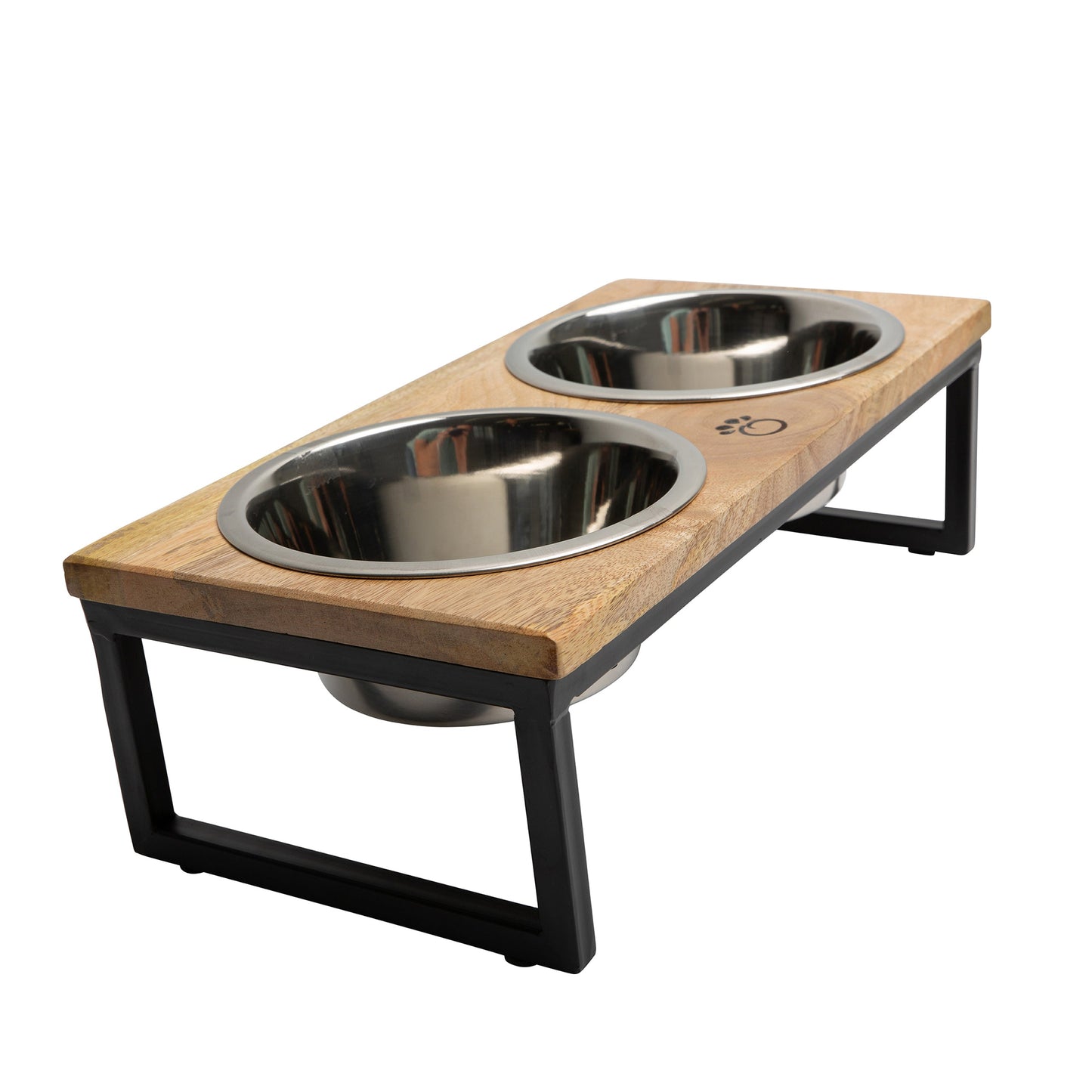 Wood & Metal Elevated Pet Feeder - Yappyboo