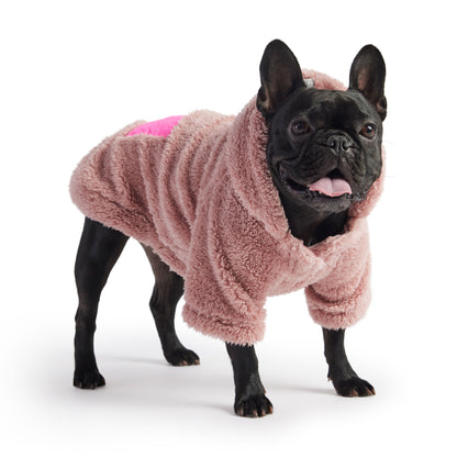 Super Soft Sherpa Fleece Dog Hoodie – Cozy Comfort with Neon Pocket