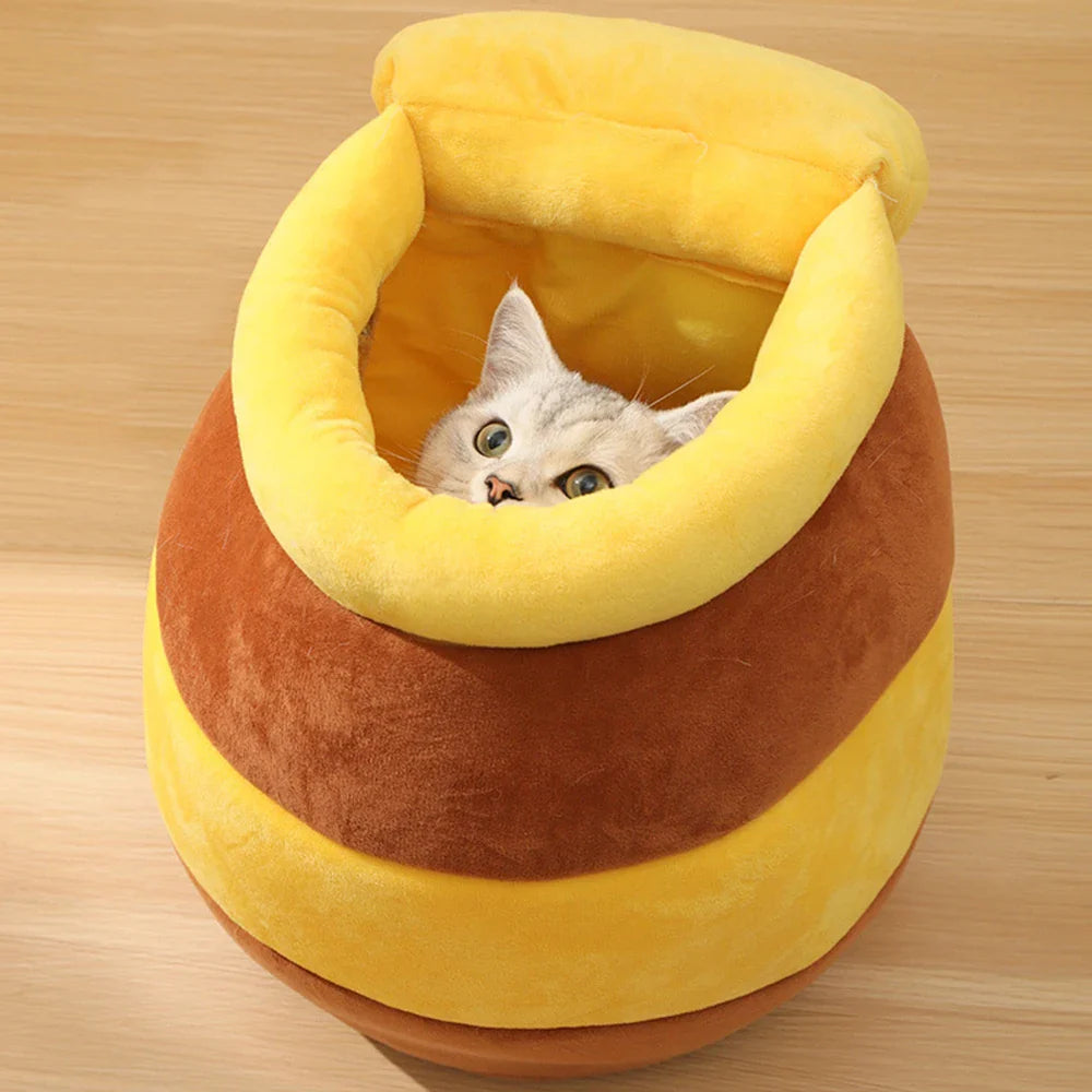 Honey Jar Cat Bed – Cozy, Cute, and Perfect for Snuggling - Yappyboo