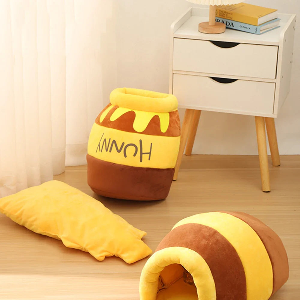 Honey Jar Cat Bed – Cozy, Cute, and Perfect for Snuggling - Yappyboo