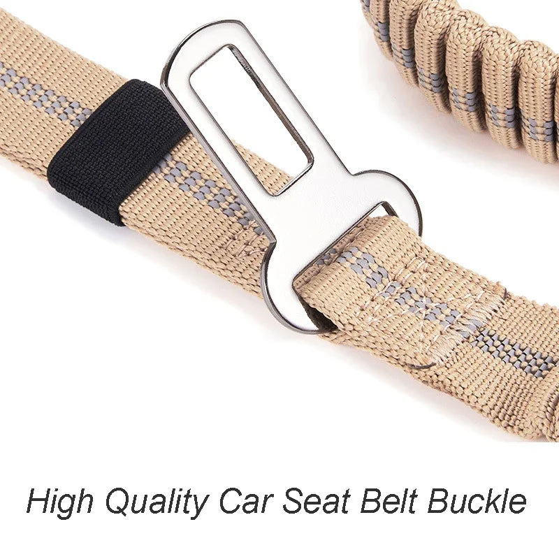 Shock Absorbing Pet Leashes with Car Seatbelt
