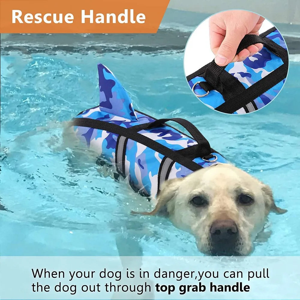 Shark Fin Dog Swim Vest - Yappyboo 