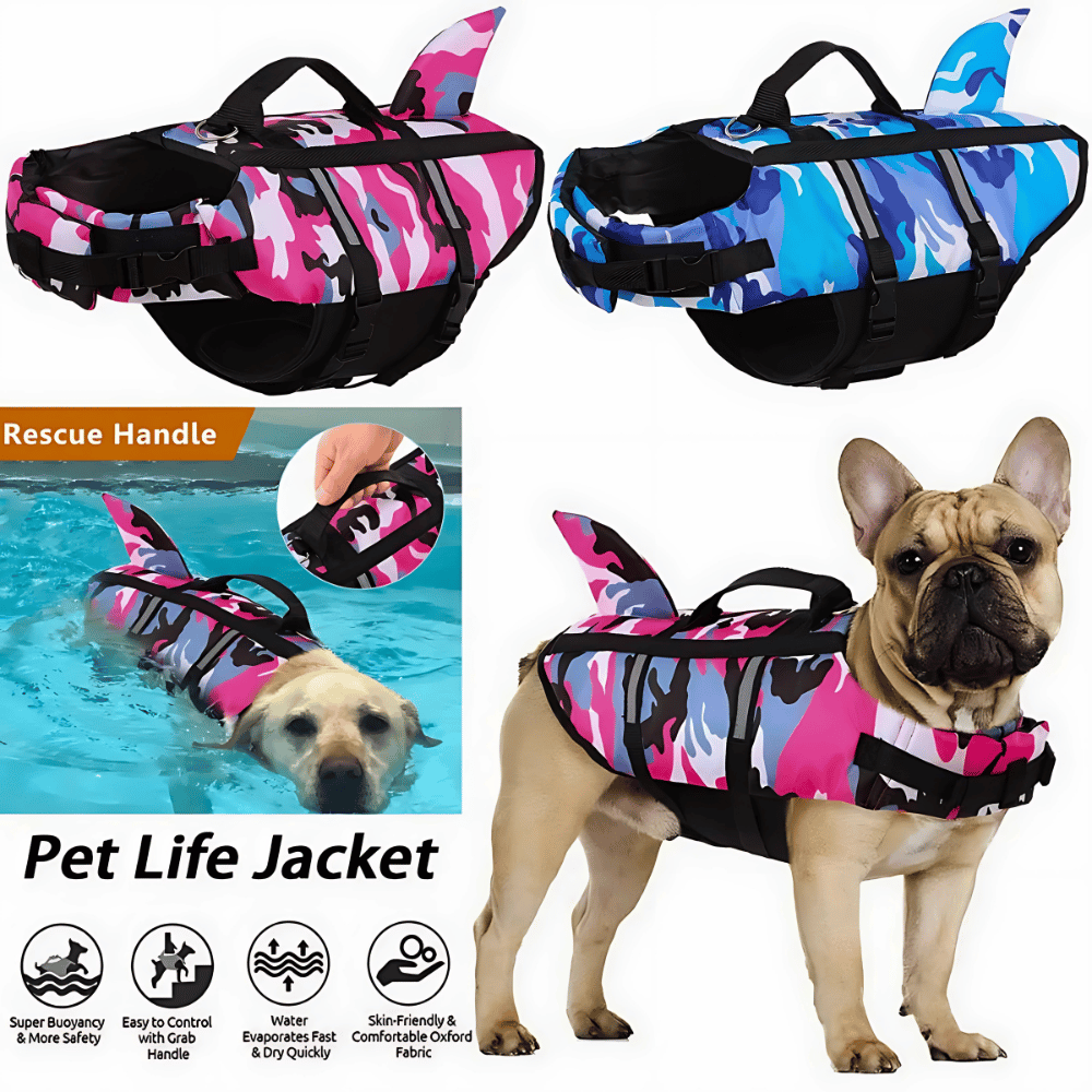 Shark Fin Dog Swim Vest - Yappyboo 