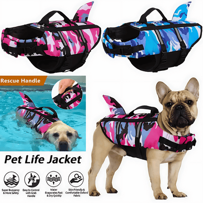Shark Fin Dog Swim Vest - Yappyboo 