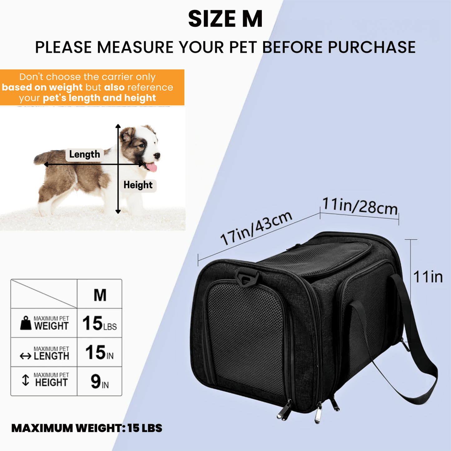 Travel Pet Carriers Size M