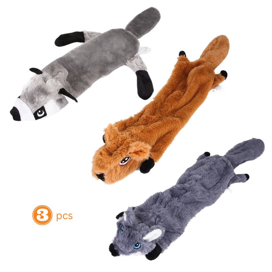 3-Pack Stuffing-Free Plush Dog Toys – Fun Without the Mess - Yappyboo